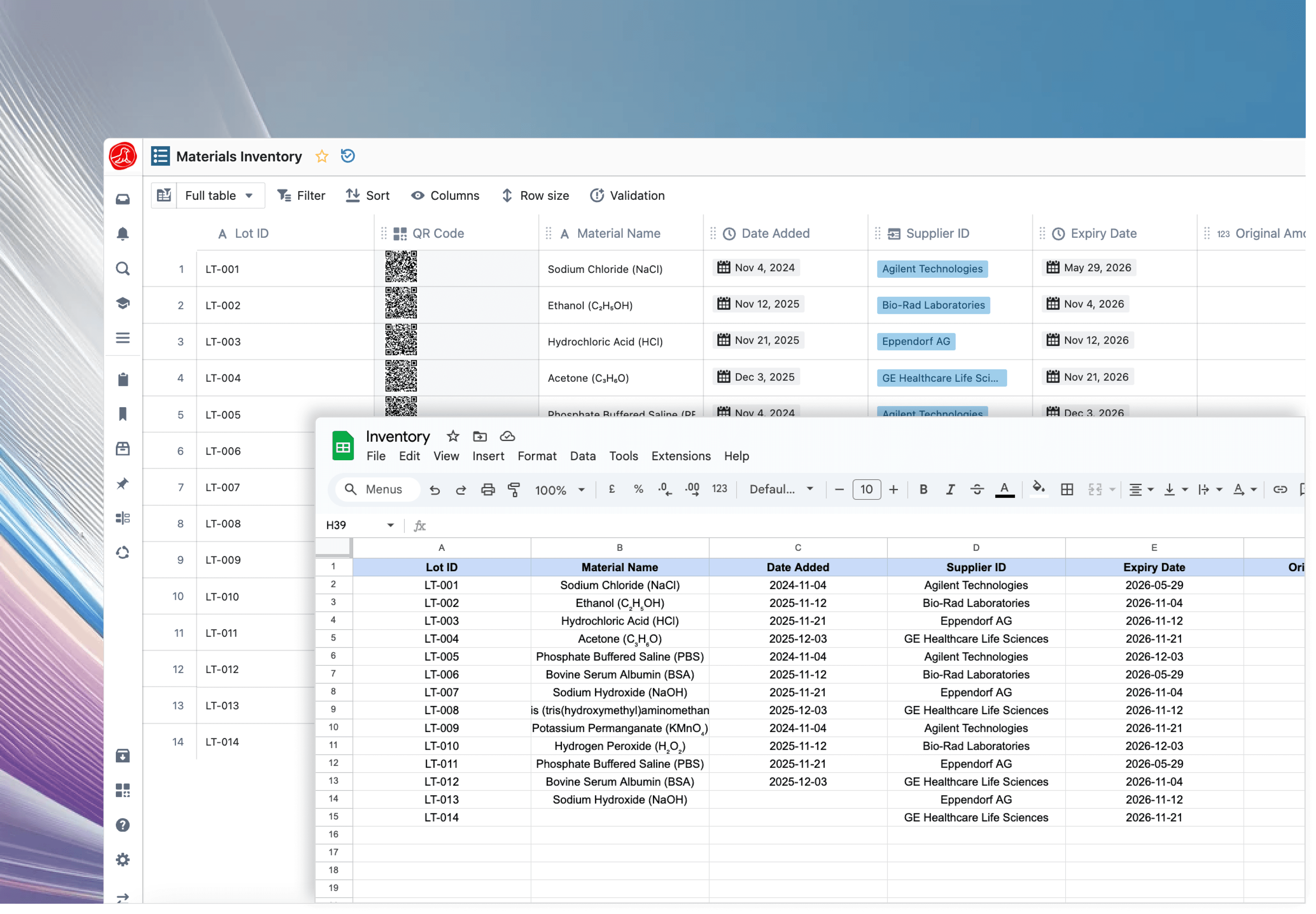 Spreadsheets Integration